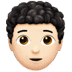 🧑🏻‍🦱 person: light skin tone, curly hair display on Apple